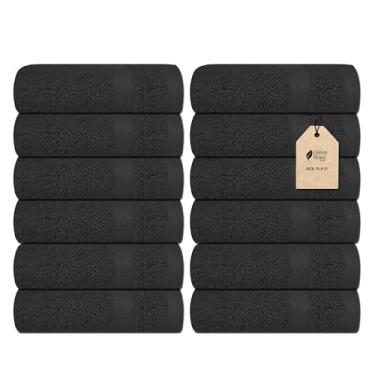 Imagem de Green Wind Sellers Panos de lavagem macios - pacote com 12 panos de pelúcia e algodão absorvente para rosto, corpo e bebê - Conjunto de panos de lavagem de secagem rápida multiuso 33 x 33 cm (cinza