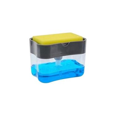 Imagem de Dispenser de Detergente 2 em 1 com Suporte para Esponja, 600ml, 13x8x10cm