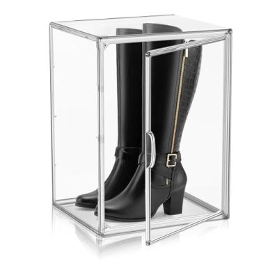 Imagem de Estojo de acrílico 2GG, porta-botas para botas altas tamanho 15, caixa de sapato de acrílico grande para tênis, caixas de armazenamento resistentes para colecionáveis, organizador de bolsa de mão