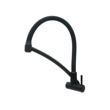 Imagem de Torneira Pia Cozinha De Parede Gourmet Arco Flexível 1/4v Preto Fosco
