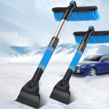 Imagem de aqxreight Carro Telescópico Raspador de Gelo pá de Neve Pára- do Carro Escova de Neve Portátil Ferramentas de Remoção de Janela Cerdas de ou Eixo e Facilmente Escovar Pode do Pára- de de Gelo