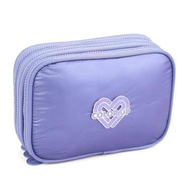 Imagem de Estojo Box Juvenil Feminino Matelassê ColorUp - Seanite, Lilas