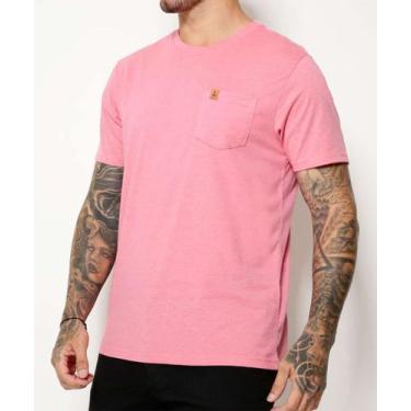 Imagem de Camiseta Masculina Bolso Manga Curta MR-02955, Rosa, P