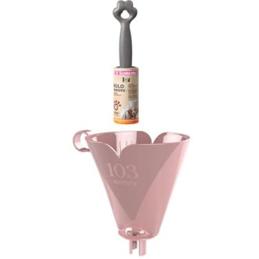 Imagem de Conjunto de 1 Suporte para Filtro de Café 103 Rosa + 1 Kit Rolo Adesivo Tira Pelos Linha Pet