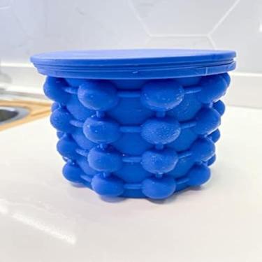 Imagem de Balde de gelo portatil, silicone flexivel, cubos perfeitos, facil utilizacao, para drinks, gelado
