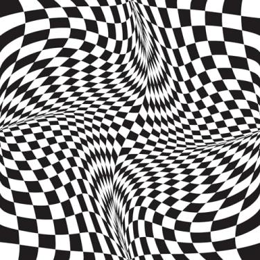 Imagem de HelloWall Papel de parede preto e branco, papel de parede quadriculado, descasque e cole 43 cm × 404 cm, papel de contato quadriculado distorcido, moderno papel de parede removível autoadesivo para