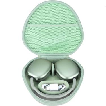 Imagem de RIYADAone Capa protetora rígida compatível com Apple AirPods MAX auriculares de diadema (verde claro)