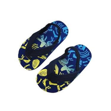 Imagem de Chinelo de desenho animado para crianças, meninos, sandálias macias de EVA com sola antiderrapante, sapatos de praia, piscina, azul, Dinossauro, 9 Toddler