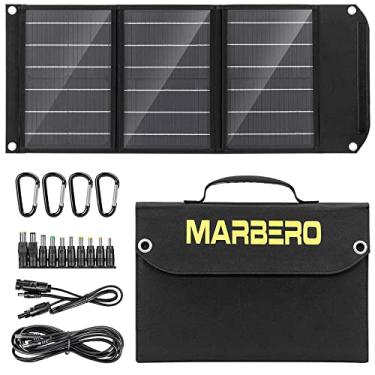 Imagem de MARBERO Painel Solar Portátil Carregador De Bateria De Painel Solar Dobrável De 30 W Para Estação De Energia Portátil, Iphone, Ipad, Laptop, Portas Usb Qc3.0 E Saída Dc (10 Conectores) Para Viagem De
