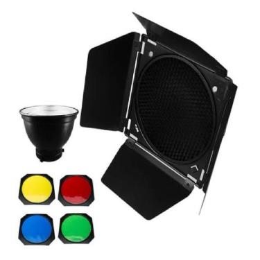 Imagem de Rebatedor Flash Barndoor Colmeia 4 Filtros Bowens Bd04 - Andoer