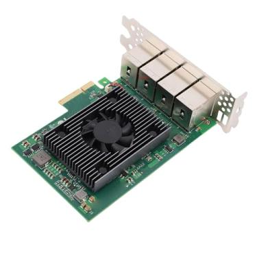 Imagem de Yunseity Placa Adaptadora de Rede Gigabit Ethernet de 8 Portas, Placa de Rede PCI Express Com Dissipadores de Calor de Alumínio e Conectores Banhados a Ouro, para Vitórias para Linux