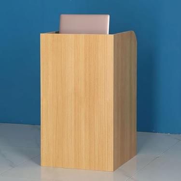 Imagem de Mesa de balcão de recepção de madeira com gaveta bloqueável para supermercado loja de conveniência hotel - amarelo - 40 cm x 40 cm x 90 cm