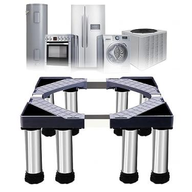 Imagem de Pedestais de lavadora e secadora 28 largos ajuste universal capacidade 362.9 kg máquina de lavar roupa base ajustável aumento 9.9-24.9 cm altura, cinza 25 cm