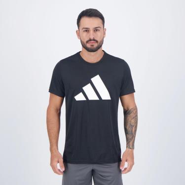 Imagem de Camiseta Adidas Run It Preta e Branca-Masculino