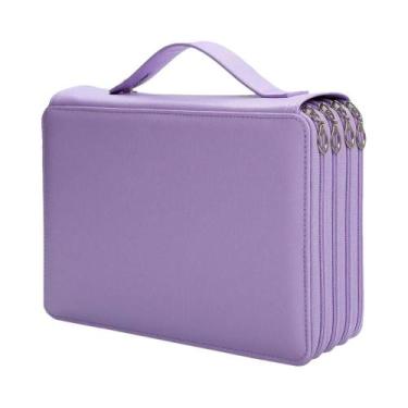 Imagem de Estojo De Lápis Em Couro PU Com 200 Furos, À Prova De Choque, Bolsa Po