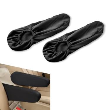 Imagem de Icyfond Capas de apoio de braço do assento dianteiro do carro, protetores elásticos para apoio de braço de automóvel, capa de descanso de braço de tecido de tecido, capa de descanso de braço de