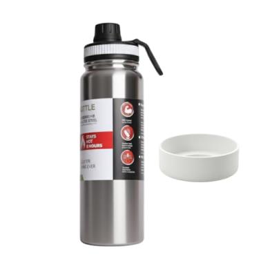 Imagem de Garrafa Térmica de Água Inox 800ml com Alça Infusor e Tampa Antivazamento Parede Dupla e Isolamento a Vácuo (Cromada)