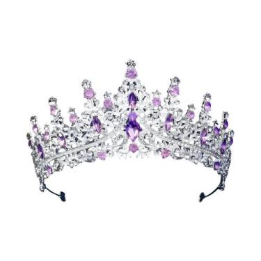 Imagem de Coroa De Noiva Elegante Com Strass Para Mulheres, Acessório De Cabelo 