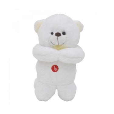 Imagem de Ursinho Pelúcia Que Reza Laço Amarelo 28cm