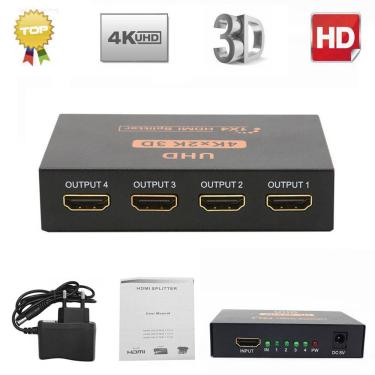 Imagem de Splitter 4 Saidas Divisor Sinal Hdmi 1X4 4K 2K 3840 X 2160