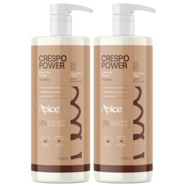 Imagem de Kit 2 Creme De Pentear Nutritivo Apse Apice Crespo Power Vegano Profissional Uso Diario 1L