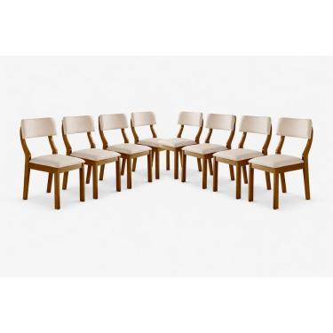 Imagem de Kit 8 Cadeiras Mesa de Jantar Estofada Sparta - Domus Móveis
