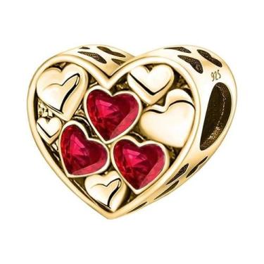 Imagem de Pingentes De Coração Dourado Com Anjo E Vaga-lume, Contas Banhadas a P