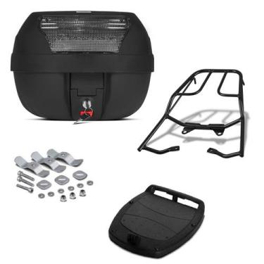 Imagem de Baú 28 Litros Pro Tork + Bagageiro Várias Motos , CRISTAL, FAN 125 201