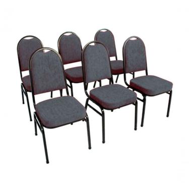 Imagem de Kit Com 6 Cadeiras Para Auditórios Linha Hotel Cinza