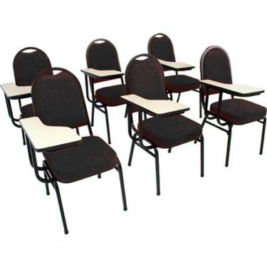 Imagem de Kit Com 6 Cadeiras Para Auditórios Linha Hotel Preto