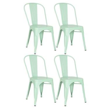 Imagem de Laraz Home Decor, Kit 4 Cadeiras Iron Tolix - Verde Claro