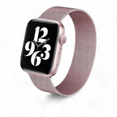 Imagem de Relógio Smartwatch W34s Rosê Gold Pulseira De Aço Rosa - AQUILAE