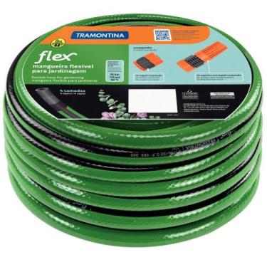 Imagem de Mangueira para Jardim 1/2" com engates rosqueados e esguicho verde 10 