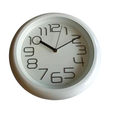 Imagem de Relógio de Parede Redondo 30x30x4,2cm Dial Sweep Branco ou Preto - Imp