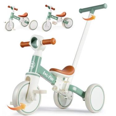 Imagem de Triciclo infantil LOL-FUN 5 em 1 para crianças de 1 a 3 anos com alça 