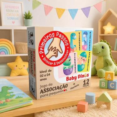 Imagem de Jogo da Associação e Memoria 12 Peças Baby Dinos 00042 - Cooper Fun