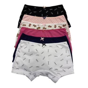 Imagem de Kit 6 Calcinha Infantil Boxer Menina Shortinho - BY YOU, M