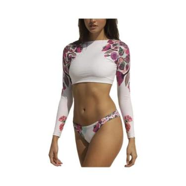 Imagem de Biquíni Feminino De Manga Comprida, Duas Peças, Roupa De Banho Tankini