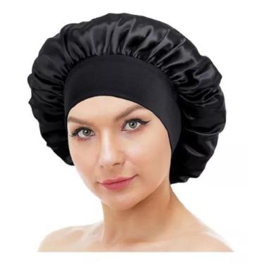 Imagem de Touca cabelo cetim com faixa elastica - - Talasa, Preta