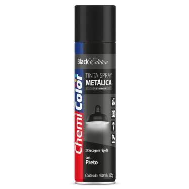 Imagem de Tinta Spray Metálica Preto Chemicolor 400ml Decorativa