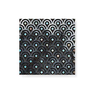 Imagem de Arte Maníacos Quadro Decorativo em Tela Canvas Mármore Círculos - 30x30cm