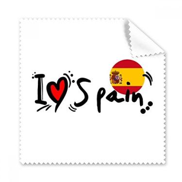 Imagem de I Love Spain Bandeira de Palavras Amor Ilustração Coração Pano de Limpeza Limpeza de Tela de Celular 5 peças