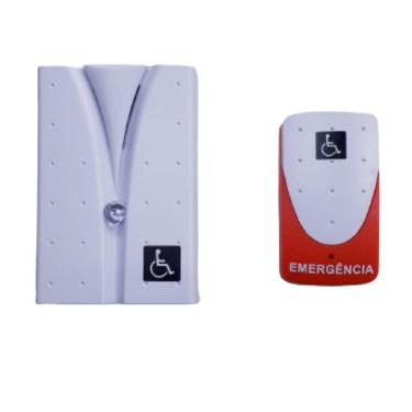 Imagem de Alarme Audiovisual Sem Fio A Pilha Para Banheiro Pne / Pcd