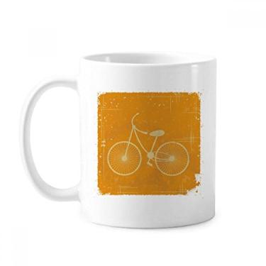 Imagem de Bicicleta Sport Illustration Caneca Padrão Amarelo Cerâmica Café Porcelana Utensílios de Mesa