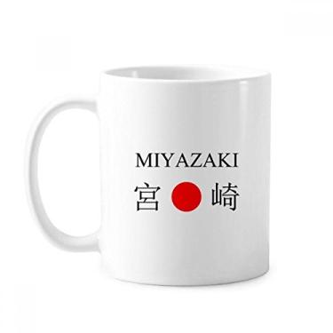 Imagem de Miyazaki Nome da cidade japonesa Vermelho Sol Bandeira Caneca Cerâmica Copo de Porcelana Café Utensílios de Mesa