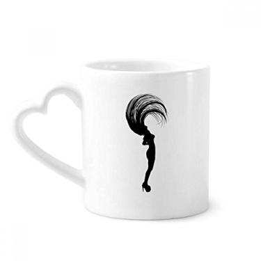 Imagem de Caneca de cabelo esportiva saltando educação física copo de coração de vidro copo de café cerâmica