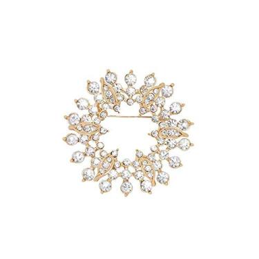 Imagem de Broche GYAYU para mulheres, tom dourado Áustria strass cristal broche joia