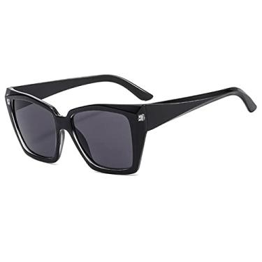 Imagem de Óculos de Sol Quadrados Vintage Feminino Grandes Coloridos Óculos de Sol Feminino com Gradientes Óculos Óculos Femininos, C1 Preto, Preto, Tamanho Único