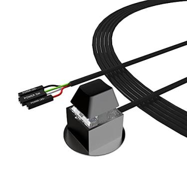 Imagem de DKE Cabo adaptador de controle de fonte de alimentação para computador de mesa com botão de alimentação externo de 2 m para PC ATX Desktop Computer Case Placa-mãe Switch On Off Power SW, preto