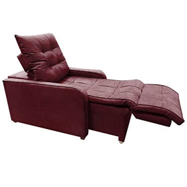 Imagem de Poltrona Retratil e Reclinavel Com Rodape Regulavel Azera Bordo